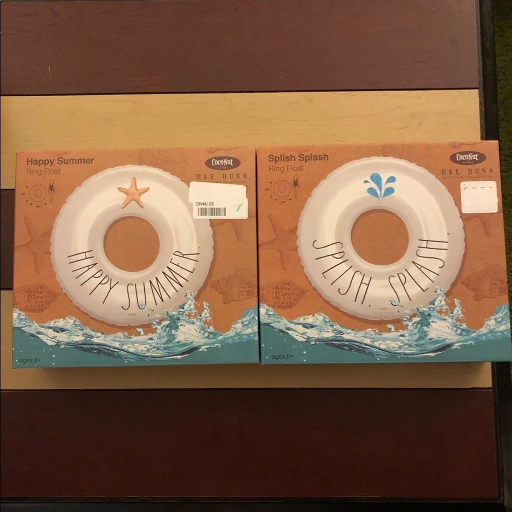 Rae Dunn HAPPY SUMMER & SPLISH SPLASH Ring Floats